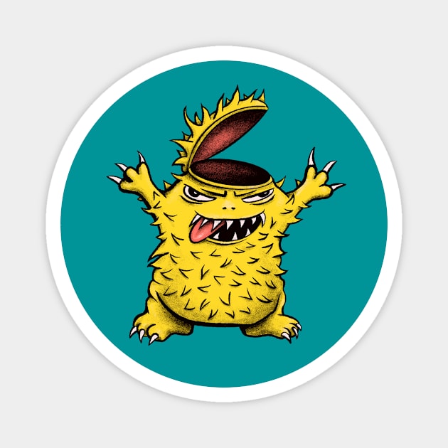 Crazy Brainless Chicken Monster Character Magnet by Boriana Giormova